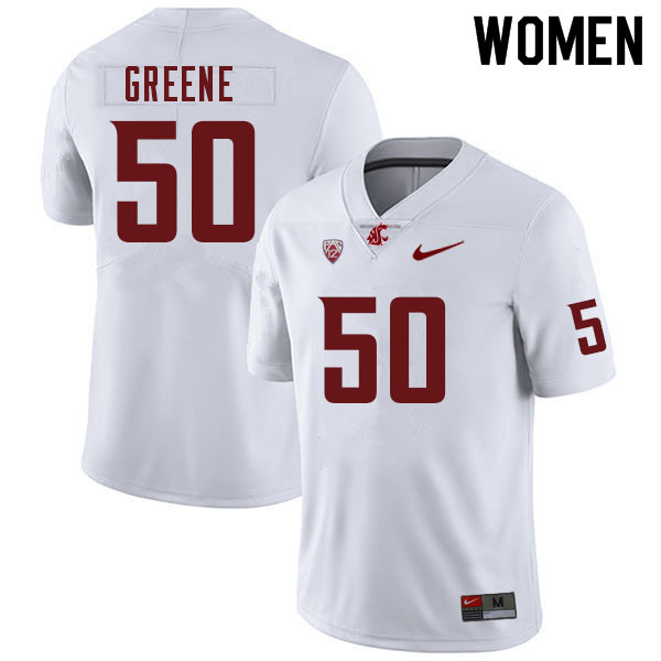Women #50 Brian Greene Washington Cougars College Football Jerseys Sale-White